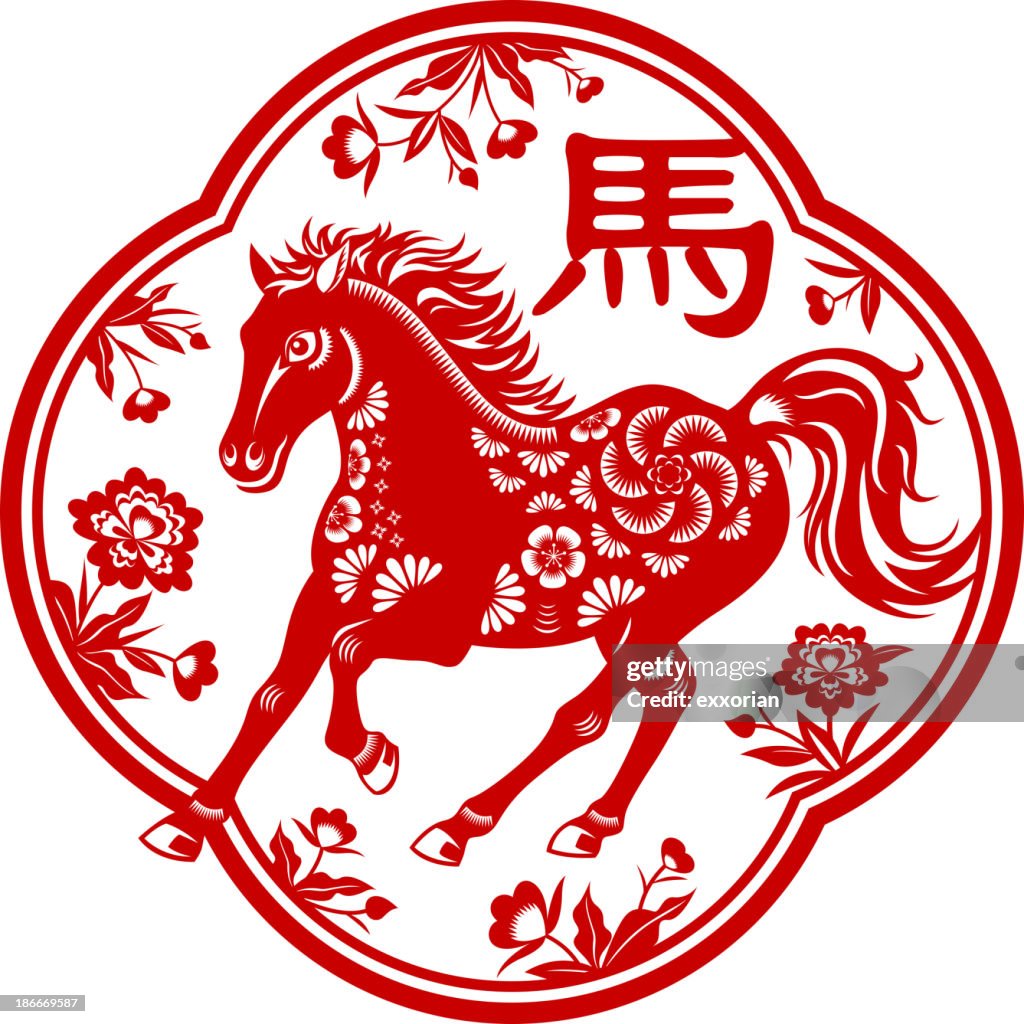 Year of the Horse Paper-cut Art