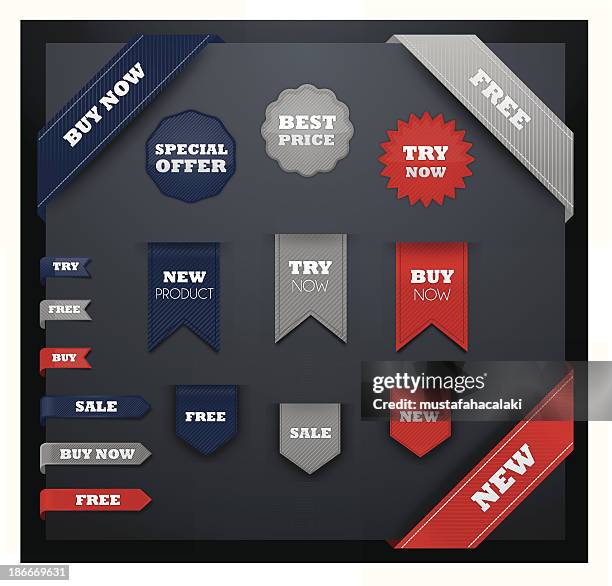 illustrations, cliparts, dessins animés et icônes de des rubans et boutons - coin stock illustrations