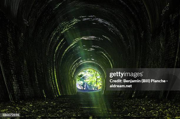 ... at the end (hdr) - bahntunnel stock-fotos und bilder