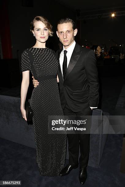 Actress Evan Rachel Wood and actor Jamie Bell, wearing Gucci, attend the LACMA 2013 Art + Film Gala honoring Martin Scorsese and David Hockney...