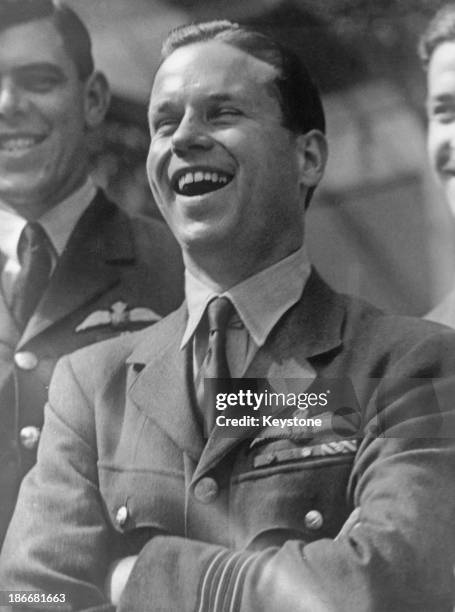 Royal Air Force Wing Commander Guy Gibson after his investiture at Buckingham Palace, London, 22nd June 1943.