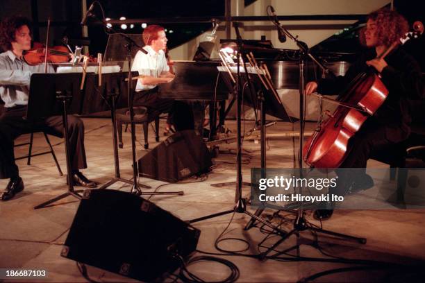 The Mota Trio performing at the Sculpture Garden of the Museum of Modern Art on Saturday night, August 28, 1999.The concert is part of Summergarden...