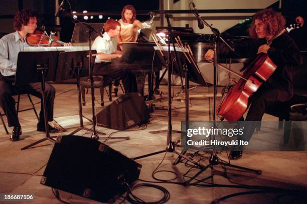 The Mota Trio performing at the Sculpture Garden of the Museum of Modern Art on Saturday night, August 28, 1999.The concert is part of Summergarden...
