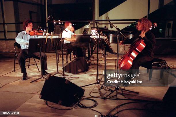 The Mota Trio performing at the Sculpture Garden of the Museum of Modern Art on Saturday night, August 28, 1999.The concert is part of Summergarden...