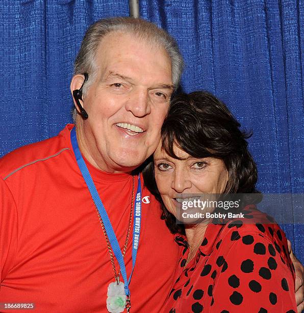 Jack O'Halloran and Sarah Douglas attends the 2013 Rhode Island Comic Con at Rhode Island Convention Center on November 2, 2013 in Providence, Rhode...