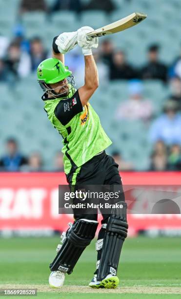 Alex Ross of the Thunder bats during the BBL match between Adelaide Strikers and Sydney Thunder at Adelaide Oval, on December 19 in Adelaide,...