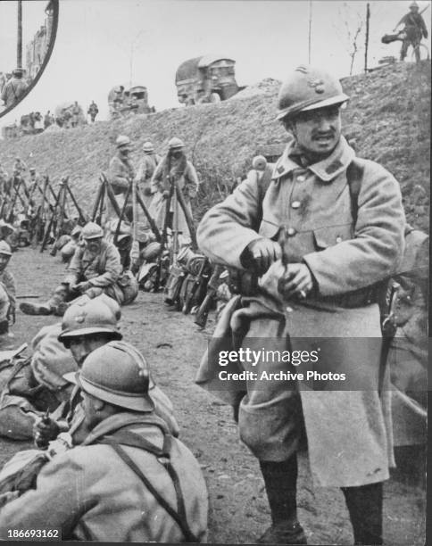 German soldiers at the Battle of Verdun during World War One, France, 1916. Verdun battlefield