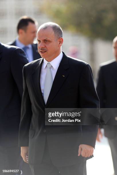 Jordanian Prince Faisal Bin Al Hussein arrives during the throne opening ceremony of the first ordinary session of the 17th Parliament on November 3,...