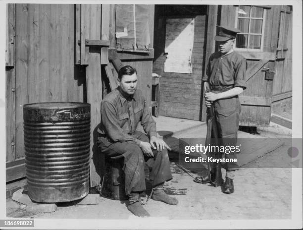 Commandant Josef Kramer of Bergen-Belsen Concentration Camp, following the camps liberation, Germany, circa 1939-1945.