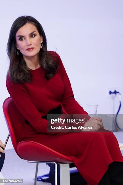 Queen Letizia of Spain attends the annual meeting of Cervantes Institutes directors at the Niemeyer Cultural Center on December 19, 2023 in Aviles,...