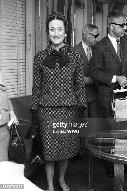 Outtake; The Duchess of Windsor provide an interview upon arrival in New York City aboard the S.S. United States for a month-long sejourn in the city...