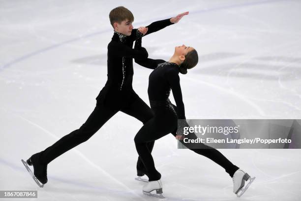 Emily Thomson and Callum Gilchrist of Dundee competing in the basic novice pairs free programme during the British Figure Skating Championships at...