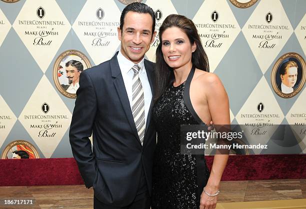 Helio Castroneves and Adriana Henao attends 19th Annual Miami Make-A-Wish Ball at InterContinental Hotel on November 2, 2013 in Miami, Florida.