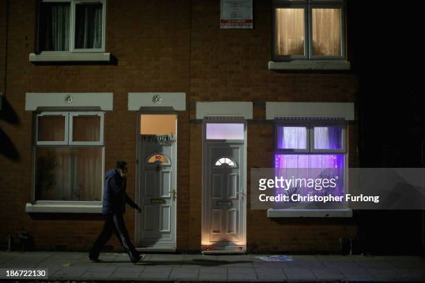 House is decorated to celebrate the Hindu festival of Diwali on November 3, 2013 in Leicester, United Kingdom. Up to 35,000 people attended the...