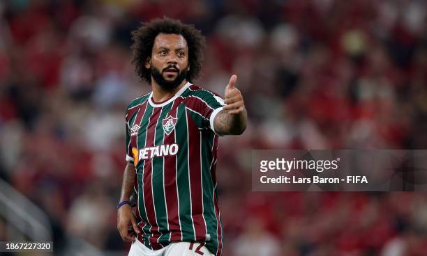 Marcelo of Fluminense reacts during the FIFA Club World Cup Saudi Arabia 2023 Semi Final match between Fluminense and Al Ahly at King Abdullah Sports...