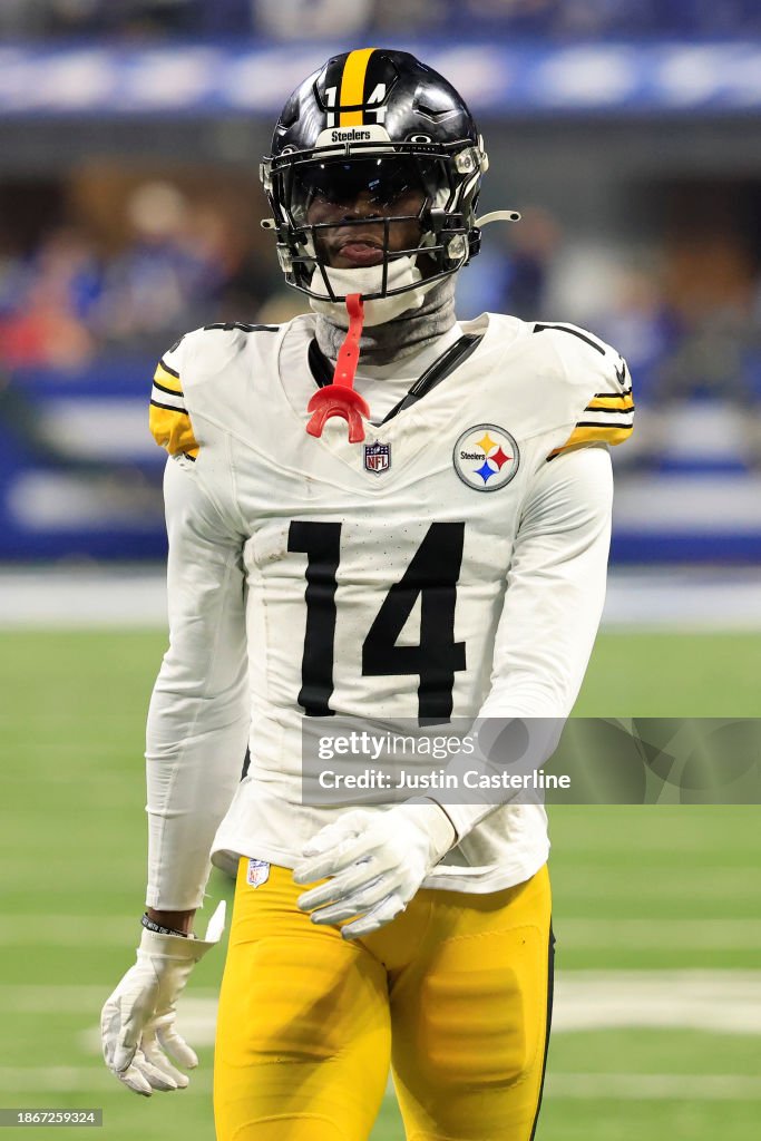George Roney Indianapolis George Pickens of the Pittsburgh Steelers walks off the field at ...