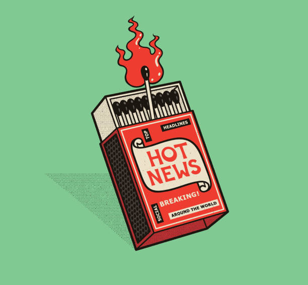 illustrations, cliparts, dessins animés et icônes de actualités chaudes, boîte d’allumettes - presse media