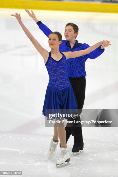 Eve Dexter and Maxime Fouquet of Slough competing in the basic novice ice dance pattern dance programme during the British Figure Skating...