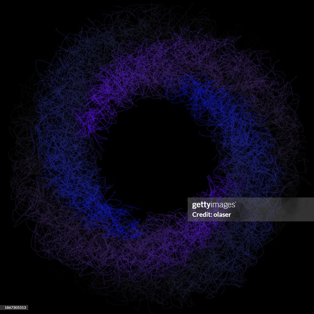 Circular Pattern Network Dark Circular Network Pattern On Black Background High-Res Vector ...