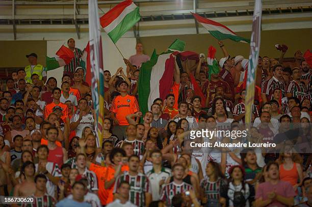 General view of fans of Fluminense during the match between Flamengo and Fluminense for the Brazilian Series A 2013 at Maracana on November 3, 2013...