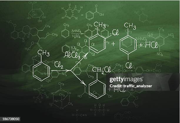 chemistry blackboard - formula stock illustrations