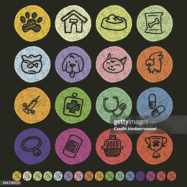 veterinary icon - cat circle stock illustrations