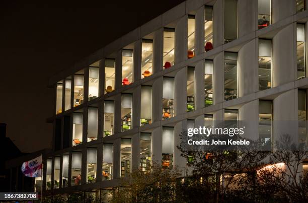 General night time view of the University of Greenwich International College in Stockwell Street on December 16, 2023 in London, United Kingdom.