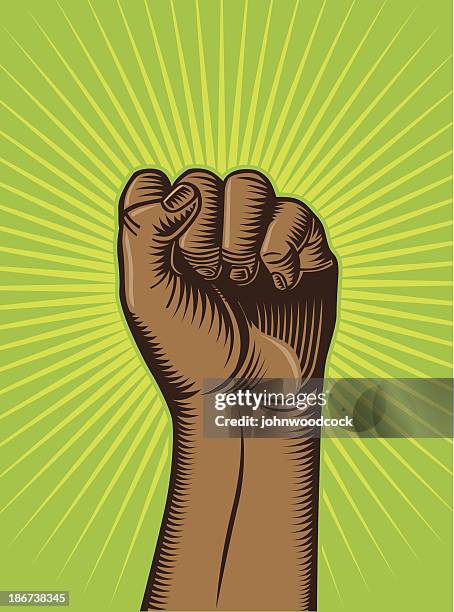 fist and flash - black power movement stock illustrations