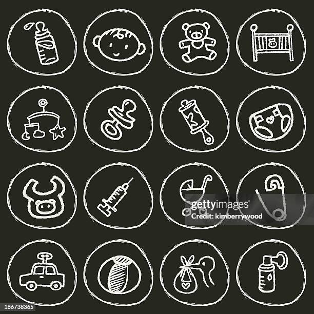 baby icon - diaper pin stock illustrations