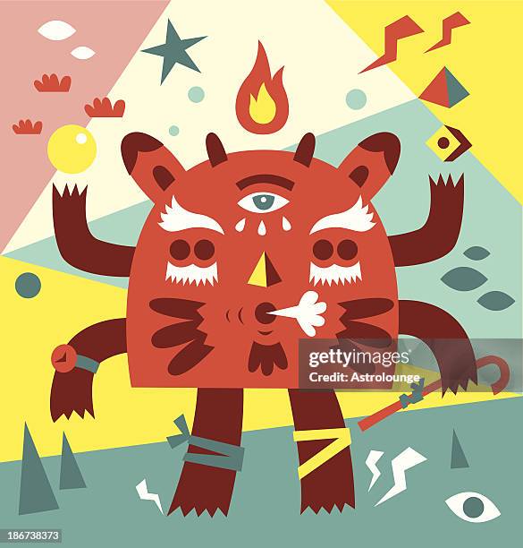 ilustraciones, imágenes clip art, dibujos animados e iconos de stock de cósmico monster - tercer ojo