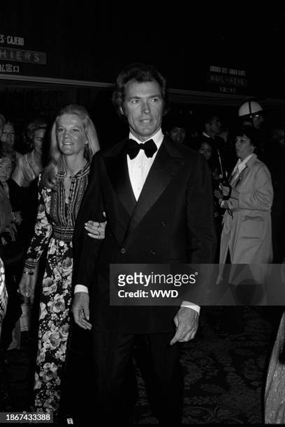 Actor Clint Eastwood with wife Maggie Johnson attending a tribute to filmmaker John Ford