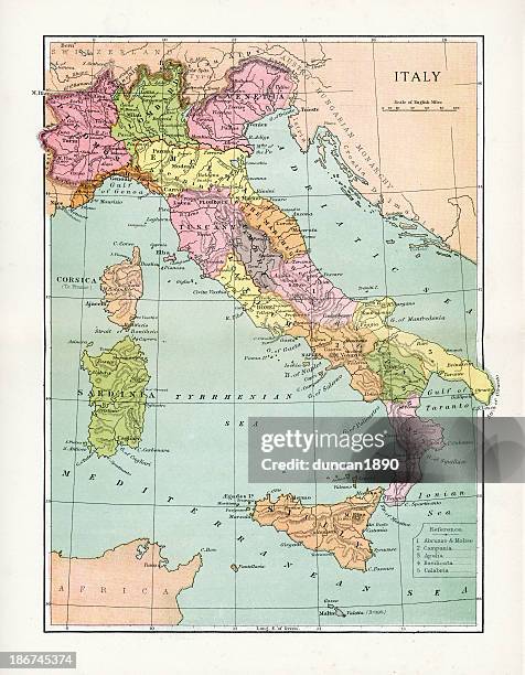 bildbanksillustrationer, clip art samt tecknat material och ikoner med antique map of italy - karta italien