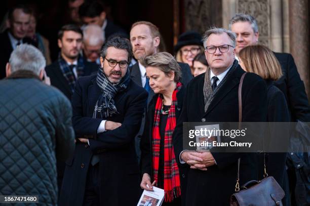 Former Labour politician Ed Balls and wife Shadow Home Secretary Yvette Cooper attend the memorial service for former Chancellor of the Exchequer...