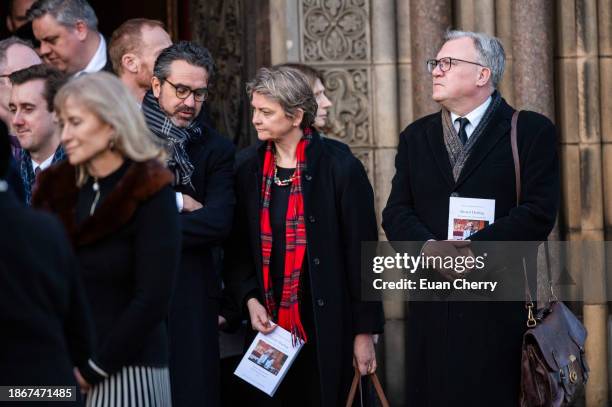 Former Labour politician Ed Balls and wife Shadow Home Secretary Yvette Cooper attend the memorial service for former Chancellor of the Exchequer...