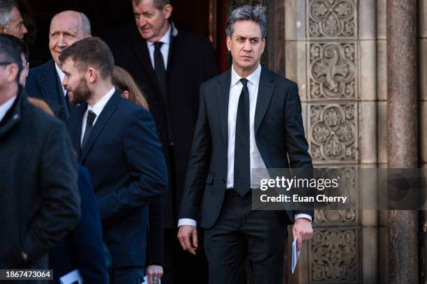 Shadow Secretary of State for Energy Security and Net Zero, Ed Miliband, attends attends the memorial service for former Chancellor of the Exchequer...