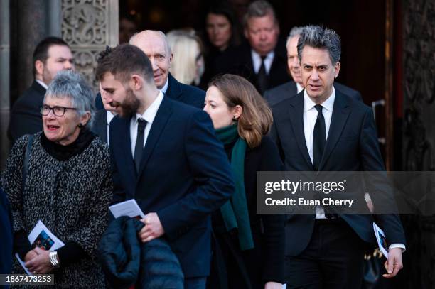 Shadow Secretary of State for Energy Security and Net Zero, Ed Miliband, attends attends the memorial service for former Chancellor of the Exchequer...