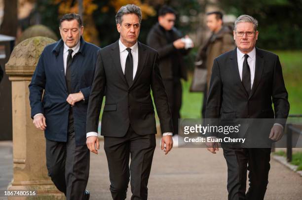 Shadow Secretary of State for Energy Security and Net Zero, Ed Miliband, and Leader of the Labour Party, Sir Keir Starmer attend the memorial service...