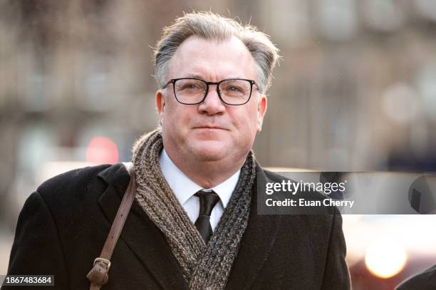 Former Labour politician Ed Balls attends the memorial service for former Chancellor of the Exchequer Alistair Darling at St Margaret's Episcopal...
