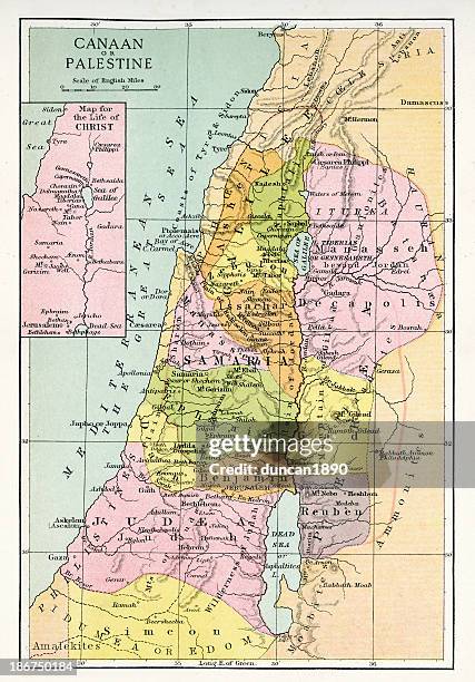 Caanan Antique Map Of Canaan Or Palestine High-Res Vector Graphic - Getty Images
