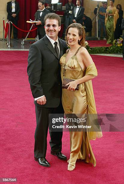 Actress Marlee Matlin, wearing Harry Winston jewelry, and husband Kevin Grandalski, attend the 75th Annual Academy Awards at the Kodak Theater on...