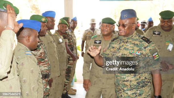 Togolese Chief of General Staff, Brigadier General Dadja Maganawe attends a formal handover ceremony, which French soldiers vacate the military base,...