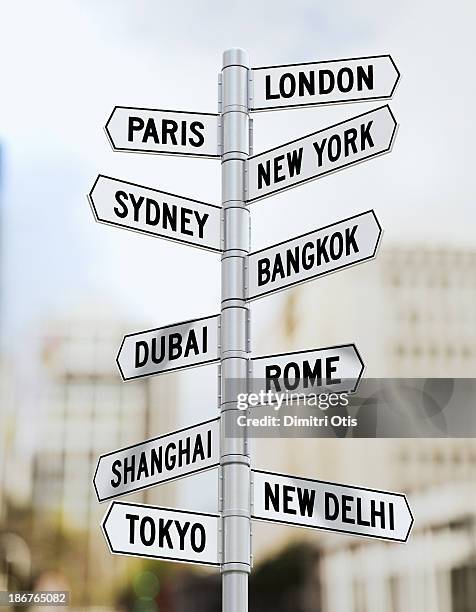 street signs - australia v england stock pictures, royalty-free photos & images