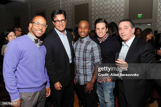 Dancer Jimmy R.O. Smith, SVP of targeted marketing at Warner Bros Pictures Rick Ramirez, dancers George Jones Jr. And Beau "Casper" Smart and senior...