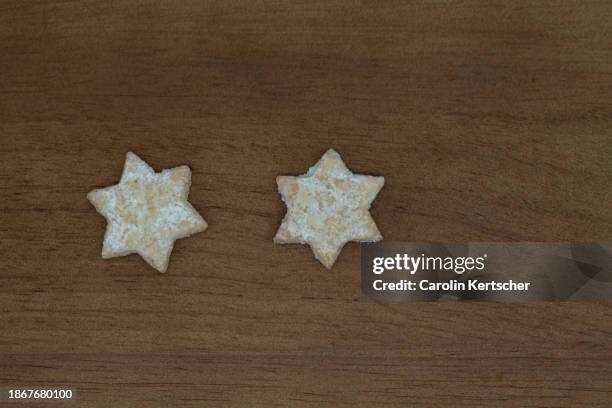 cookies in heart and star shape - biscuit tin stock pictures, royalty-free photos & images