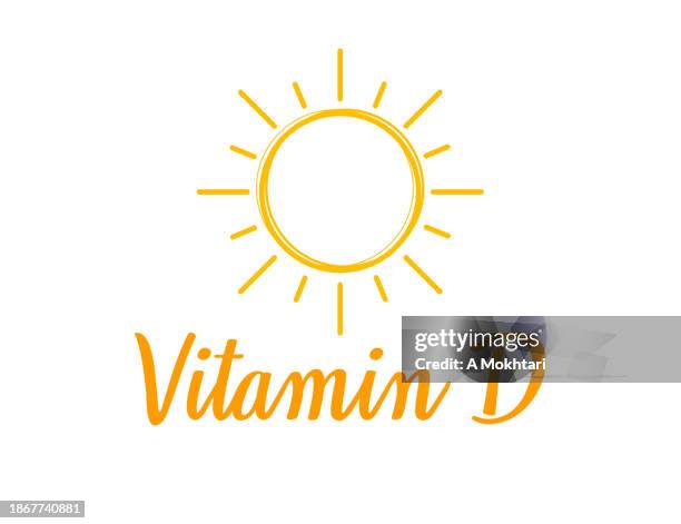 stockillustraties, clipart, cartoons en iconen met vitamin d, sun. - vitamine d