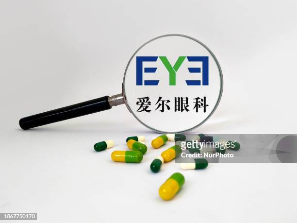 An illustration of Aier Eye Hospital is being shown in Suqian, Jiangsu Province, China, on December 22, 2023.