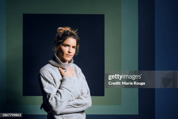Actress Alice Taglioni poses for a portrait shoot on November 28, 2023 in Paris, France.