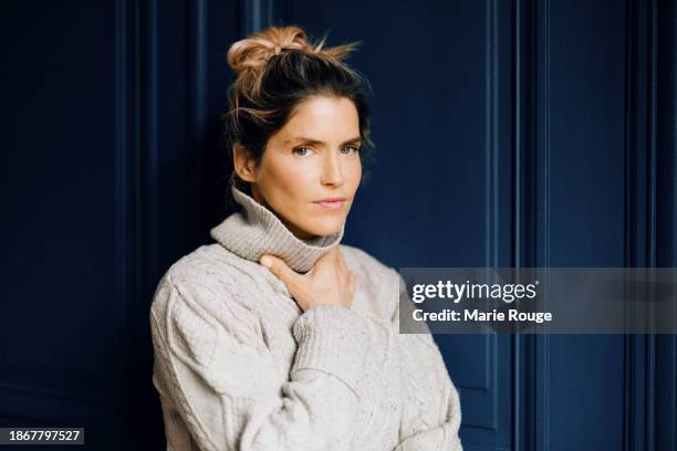 Actress Alice Taglioni poses for a portrait shoot on November 28, 2023 in Paris, France.
