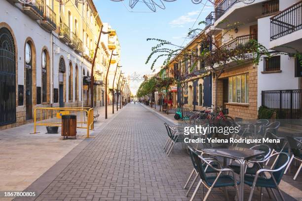 empty pedestrian walkway - denia stock pictures, royalty-free photos & images
