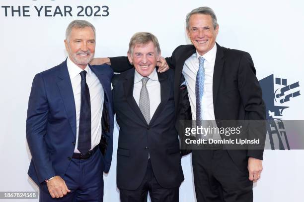 Graeme Souness, Kenny Dalglish and Alan Hansen attend the BBC Sports Personality Of The Year 2023 at Dock10 Studios on December 19, 2023 in...